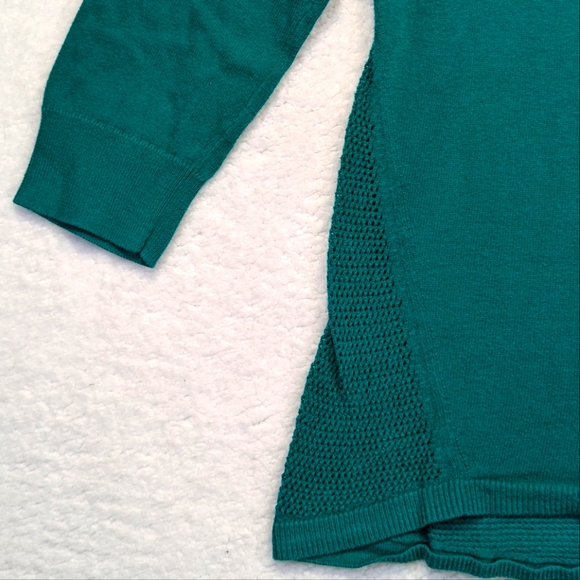 AEO Green Mesh Back Pullover Long Sleeve Cotton Sweater Vintage (NOT Teal) - Picture 2 of 11